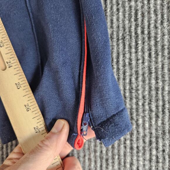 Vintage Nike Pants Mens MEDIUM Navy Fleece Track Sweatpants Zip Hem 90s - Picture 11 of 16